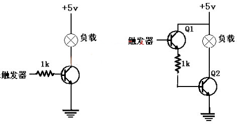 三極管開(kāi)關(guān) 電路圖
