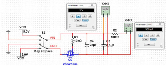 n溝道m(xù)os管開關(guān)電路
